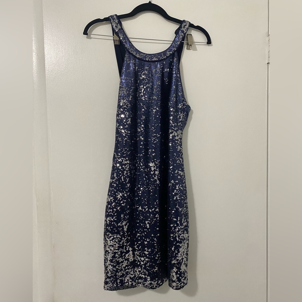 The Clothing Company Navy Sparkly Midi Dress
